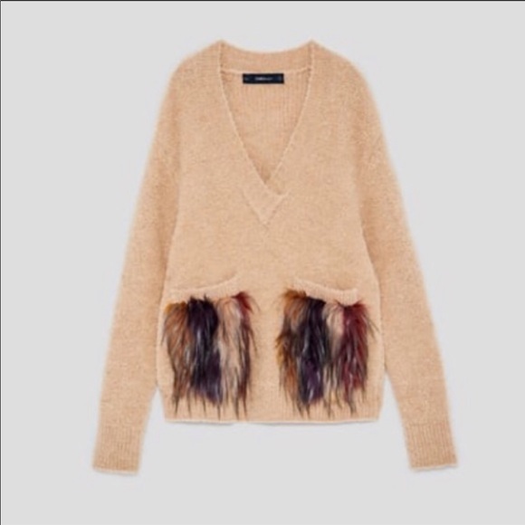 Zara Furry Pocket Sweater - Picture 2 of 7